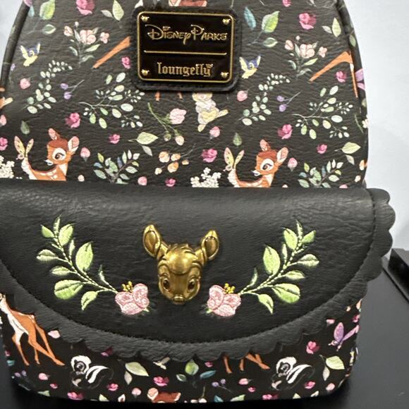 Bambi & Forest Friends Floral Mini Backpack Disney Parks Loungefly NWT main image 5